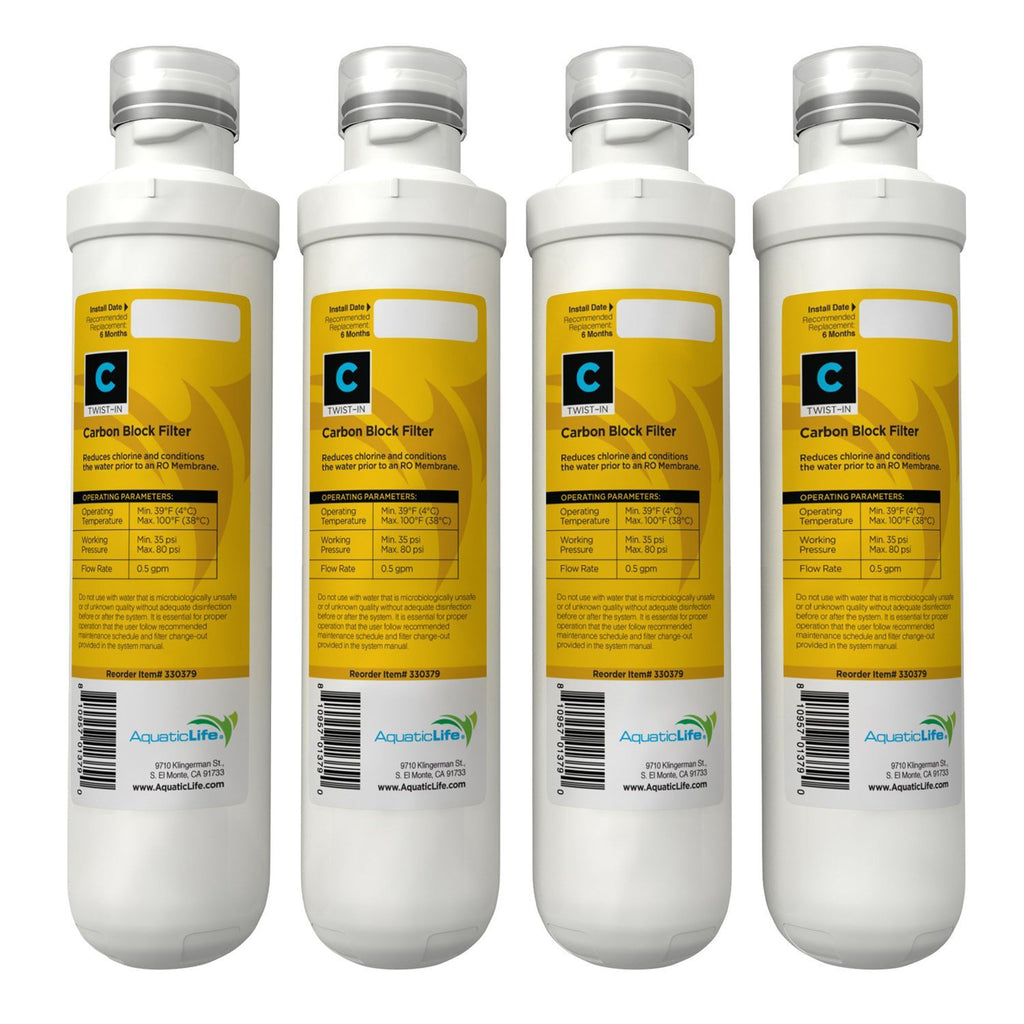 Twist-In Carbon Block Filter Cartridge 4-Pack