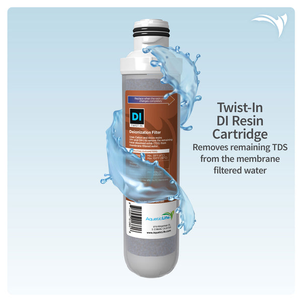 Aquatic Life Twist-In RO Mixed Bed Color Changing Deionization Filter