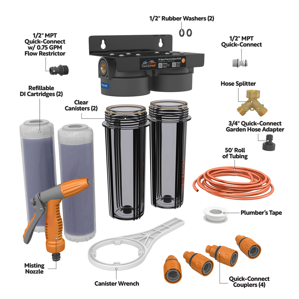 Spotless Rinse System Clearly MaD Deionized Spot-Free Car Rinse PLUS Unit - Premium Water De ...