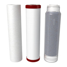 10-Inch Sediment, Carbon Plus Chloramine and Mixed-Bed Color Changing Deionization Resin Filters